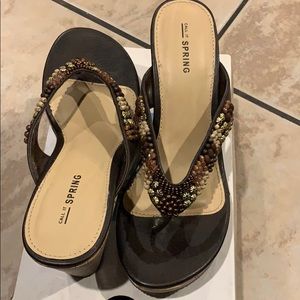 Call it spring jacquote brown wedges